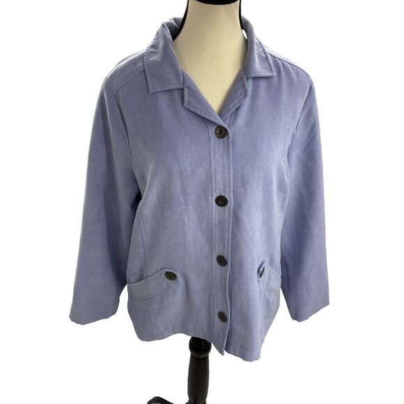 Christopher & Banks Womens M Jacket Lavender Button Front Casual Coat Pockets - Picture 1 of 7